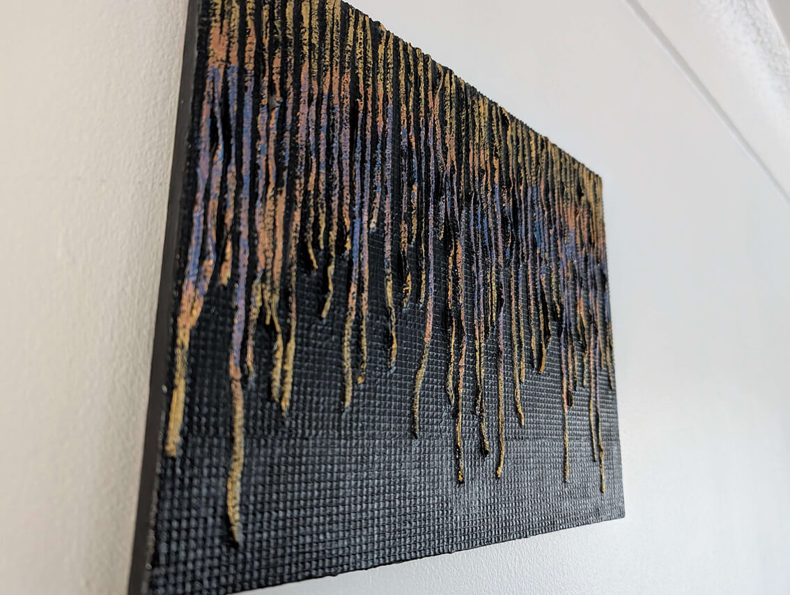 Mixed Media Textured Abstract Art - Bamboo Nylon Thread - The Frequency Collection