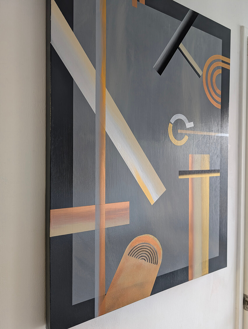 Original Geometric Abstract Acrylic Painting Canvas