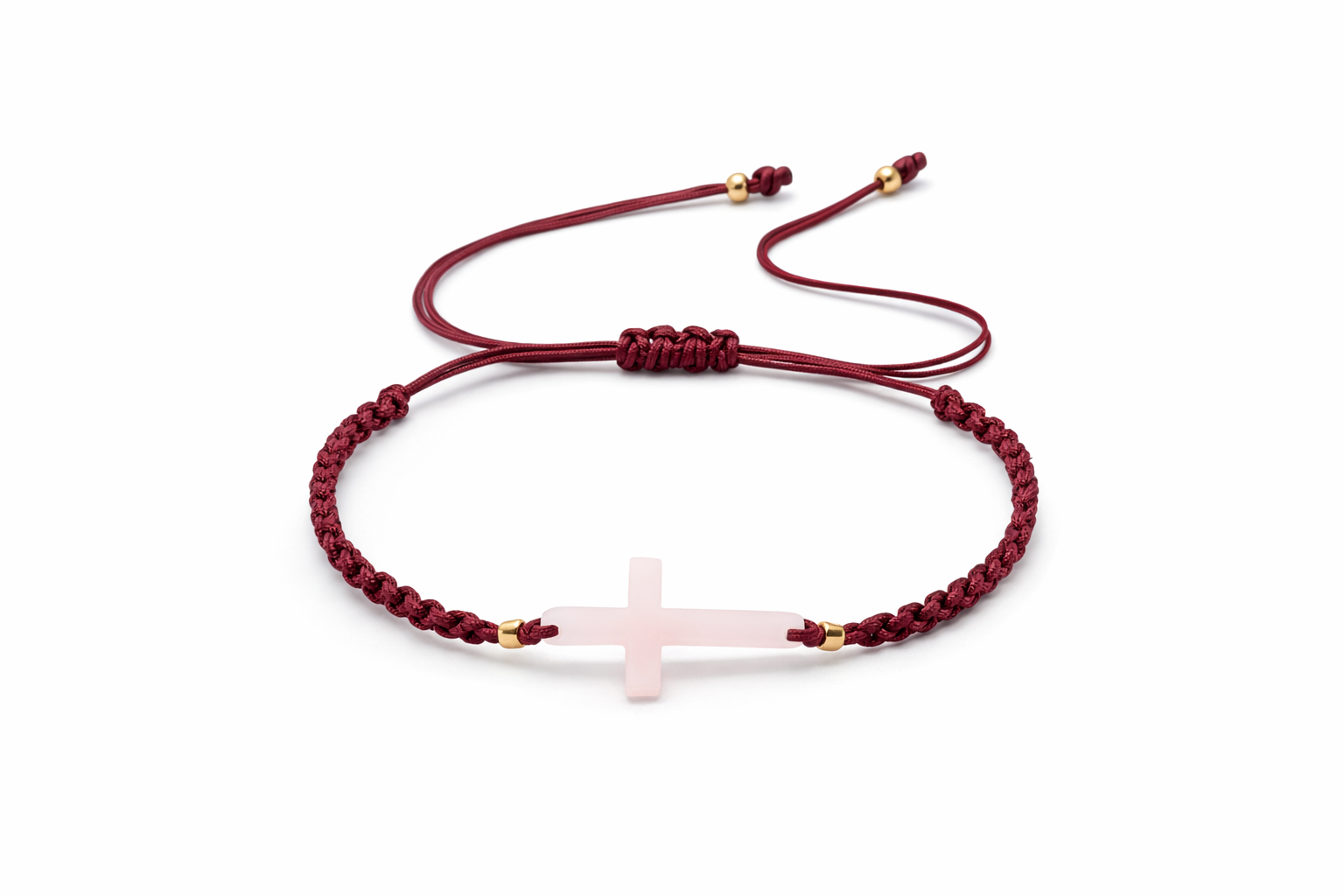 Pulsera de hilo con cruz