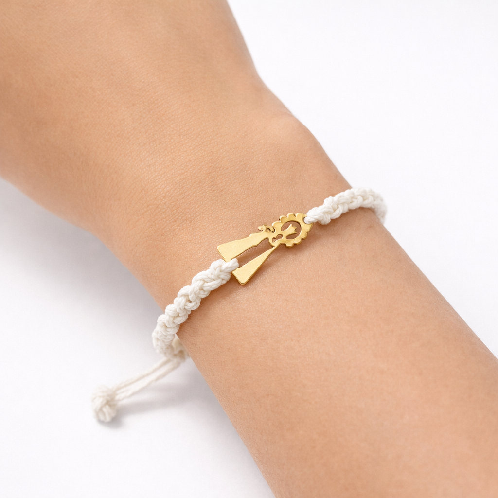 Pulsera de macramé blanca