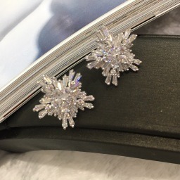 Zircon Crystal Snowflake Earrings