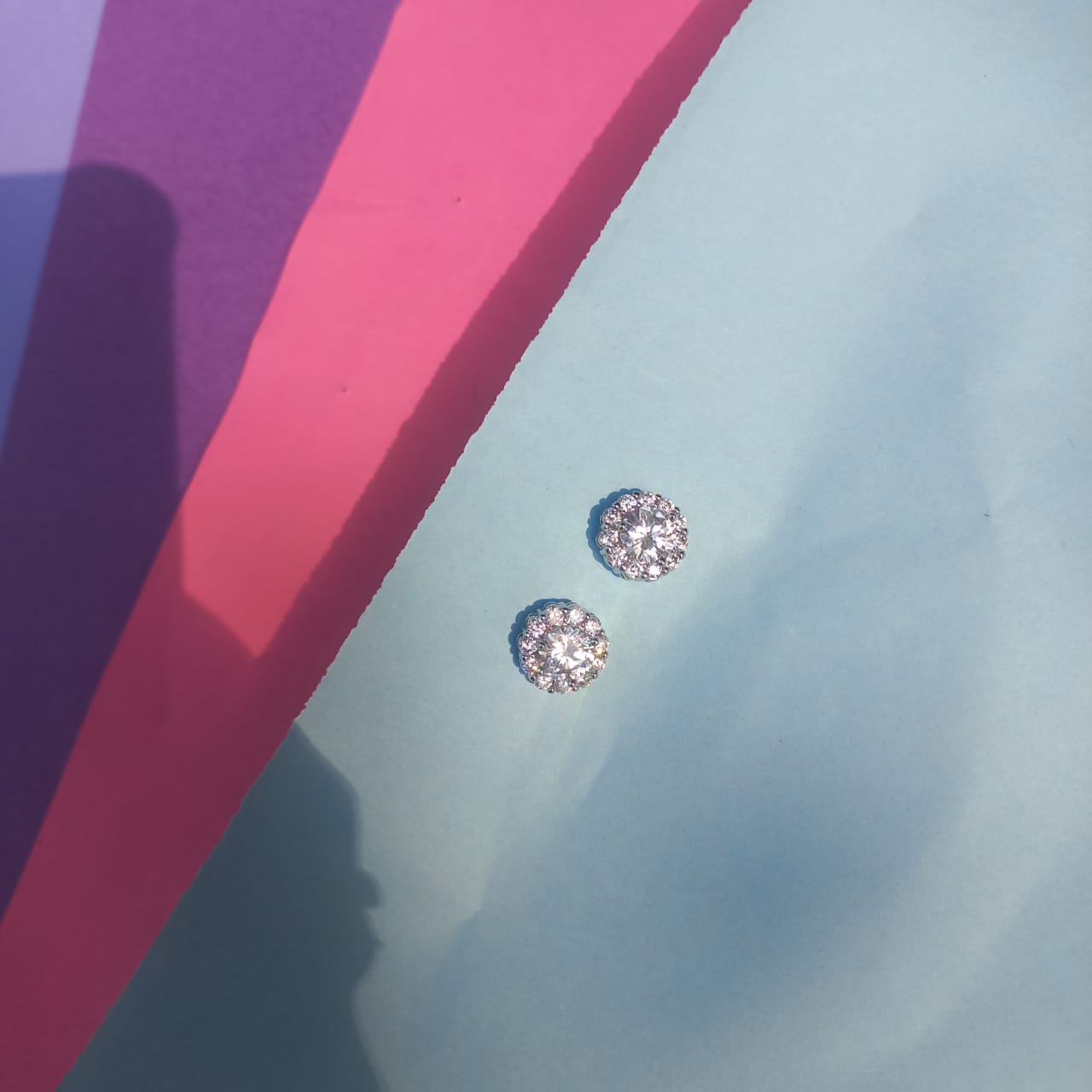 Zircon Crystal Stud Earrings