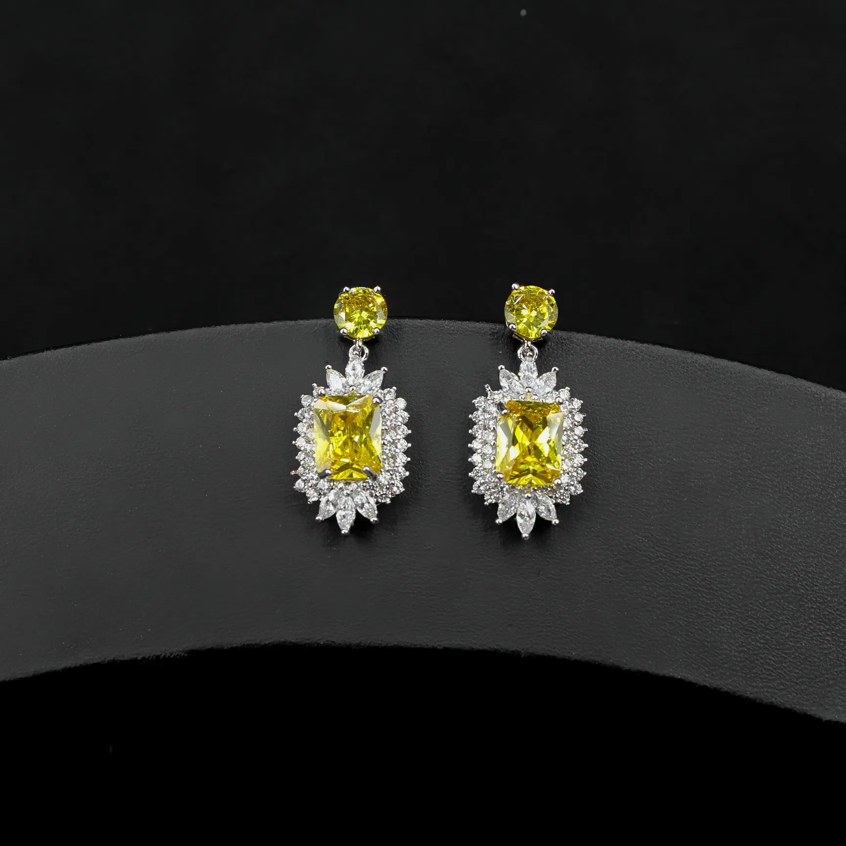  Zircon Crystal Drop Earrings