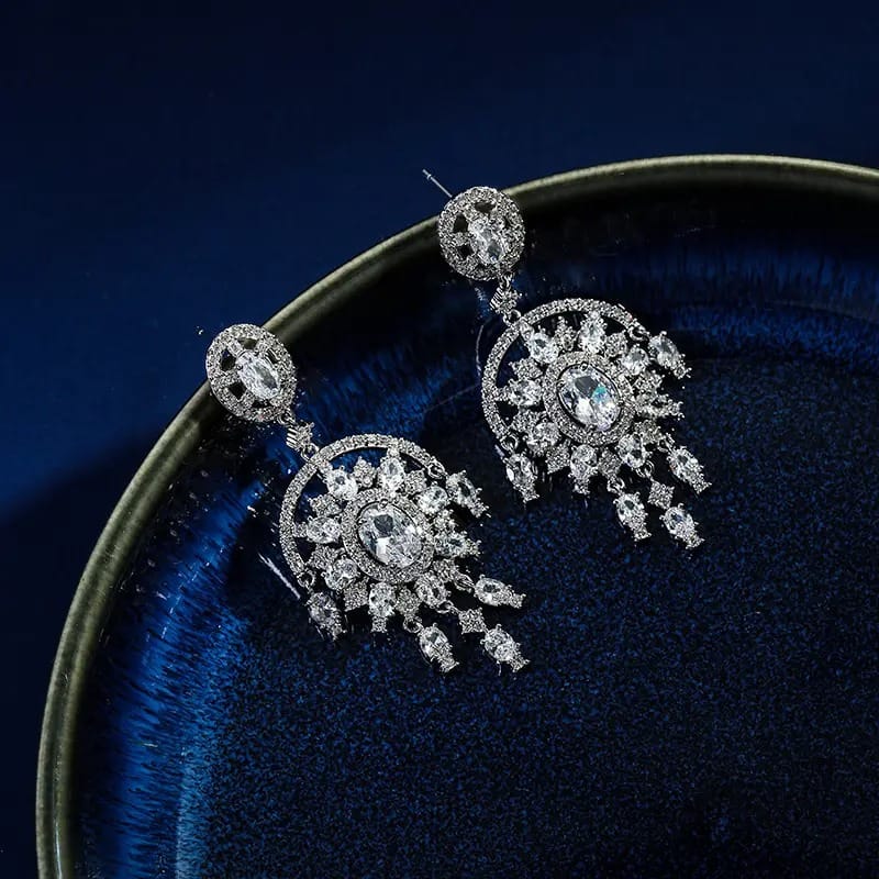 Elegant Zircon Chandelier Earrings