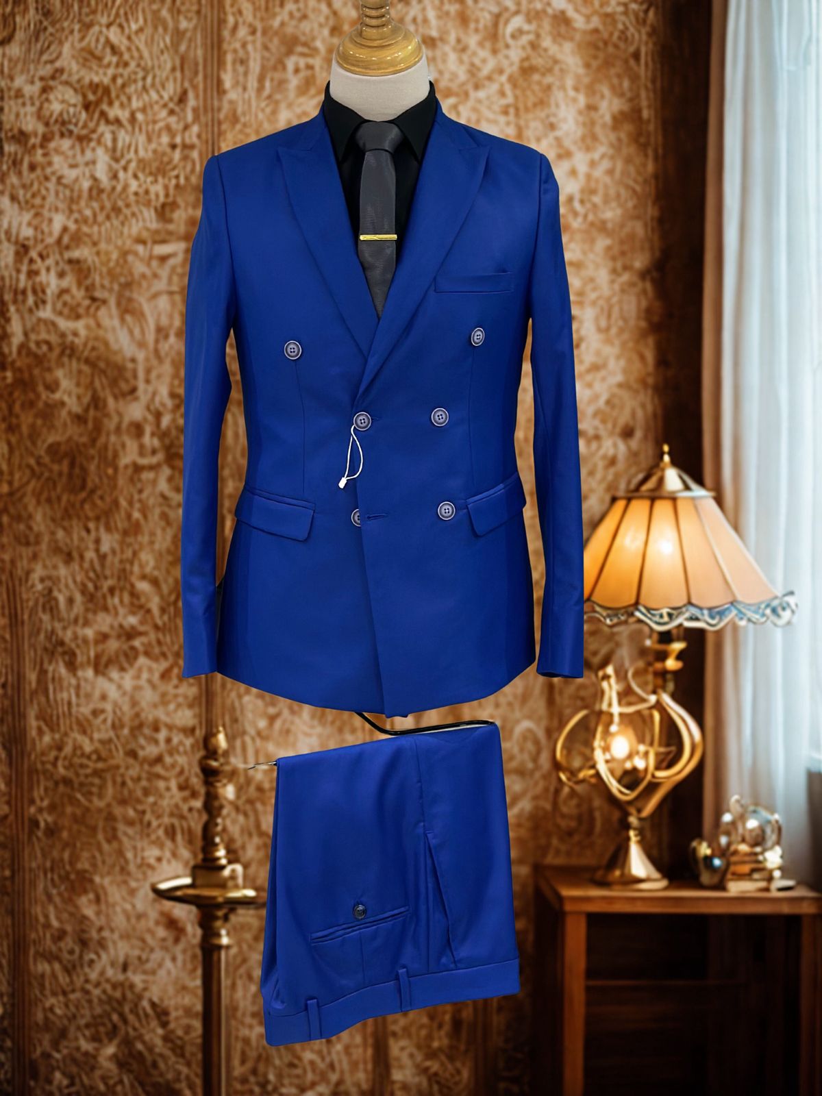Costume bleu royal croisé