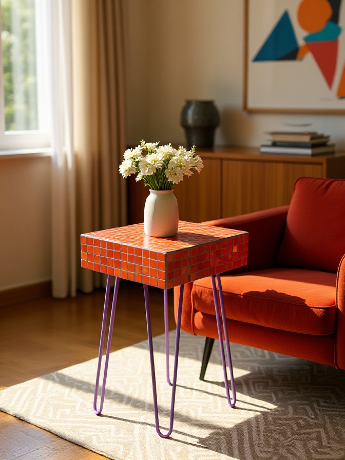 Ceramiczny stolik - pomarańczowy