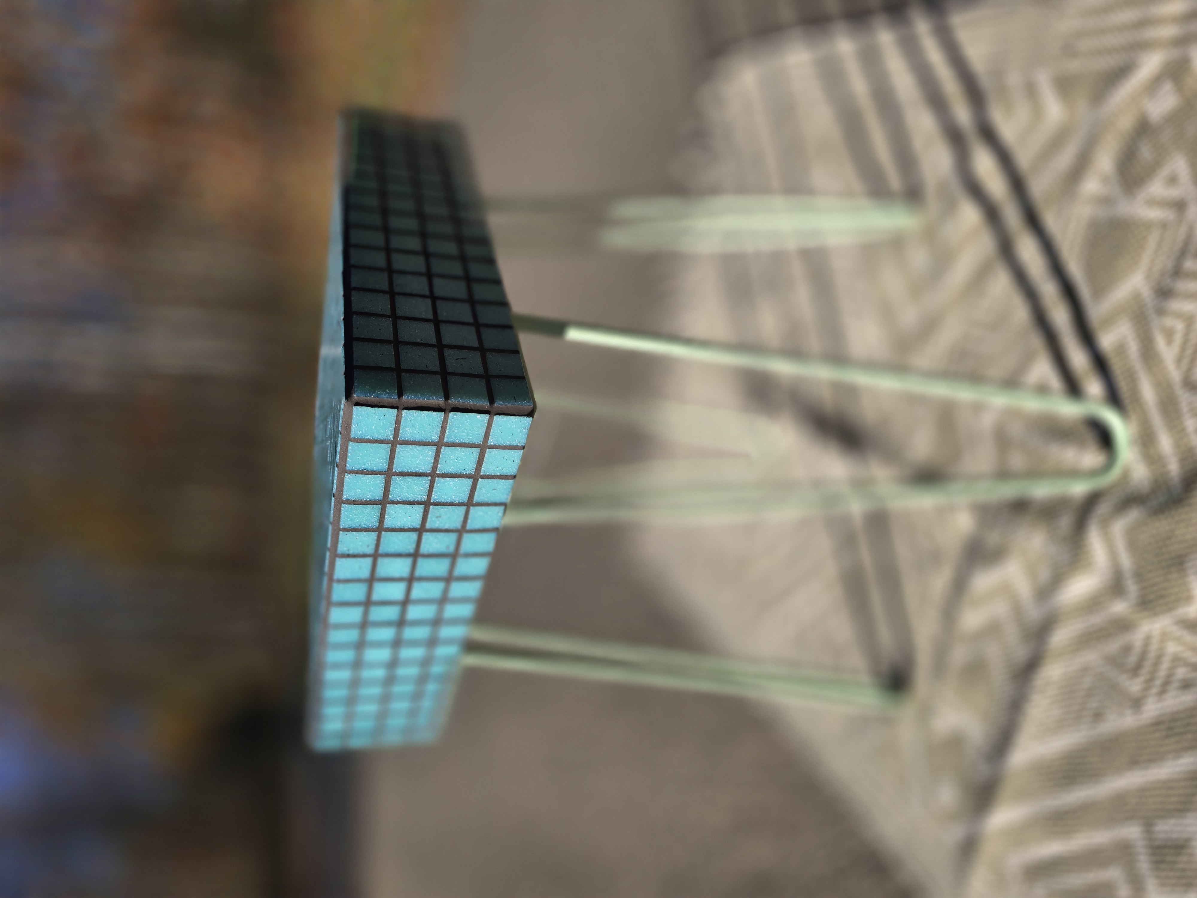 Ceramiczny stolik - turkusowy