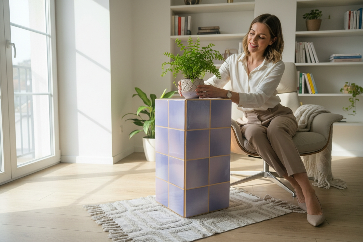 Ceramiczna kostka - fioletowa