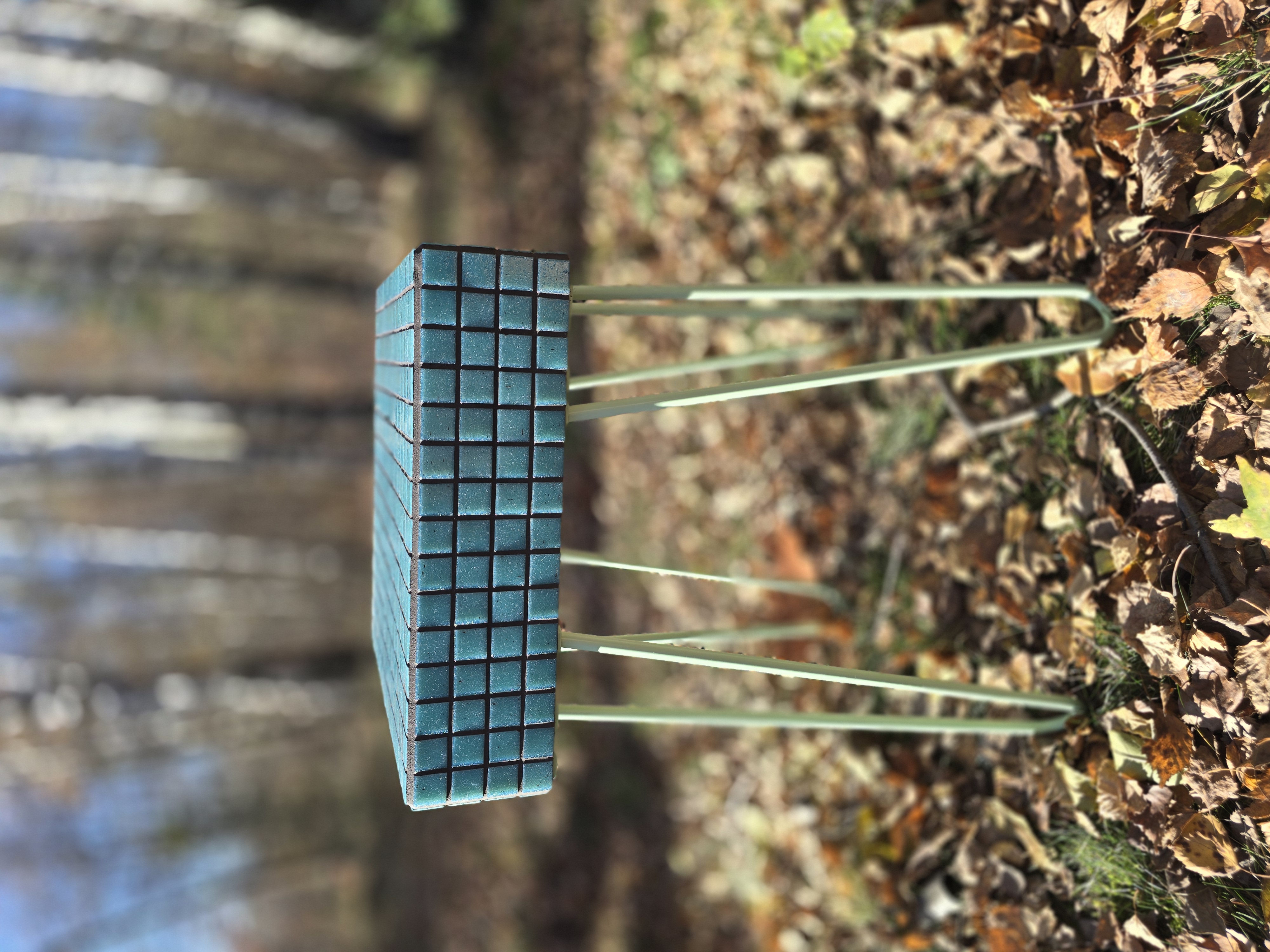 Ceramiczny stolik - turkusowy