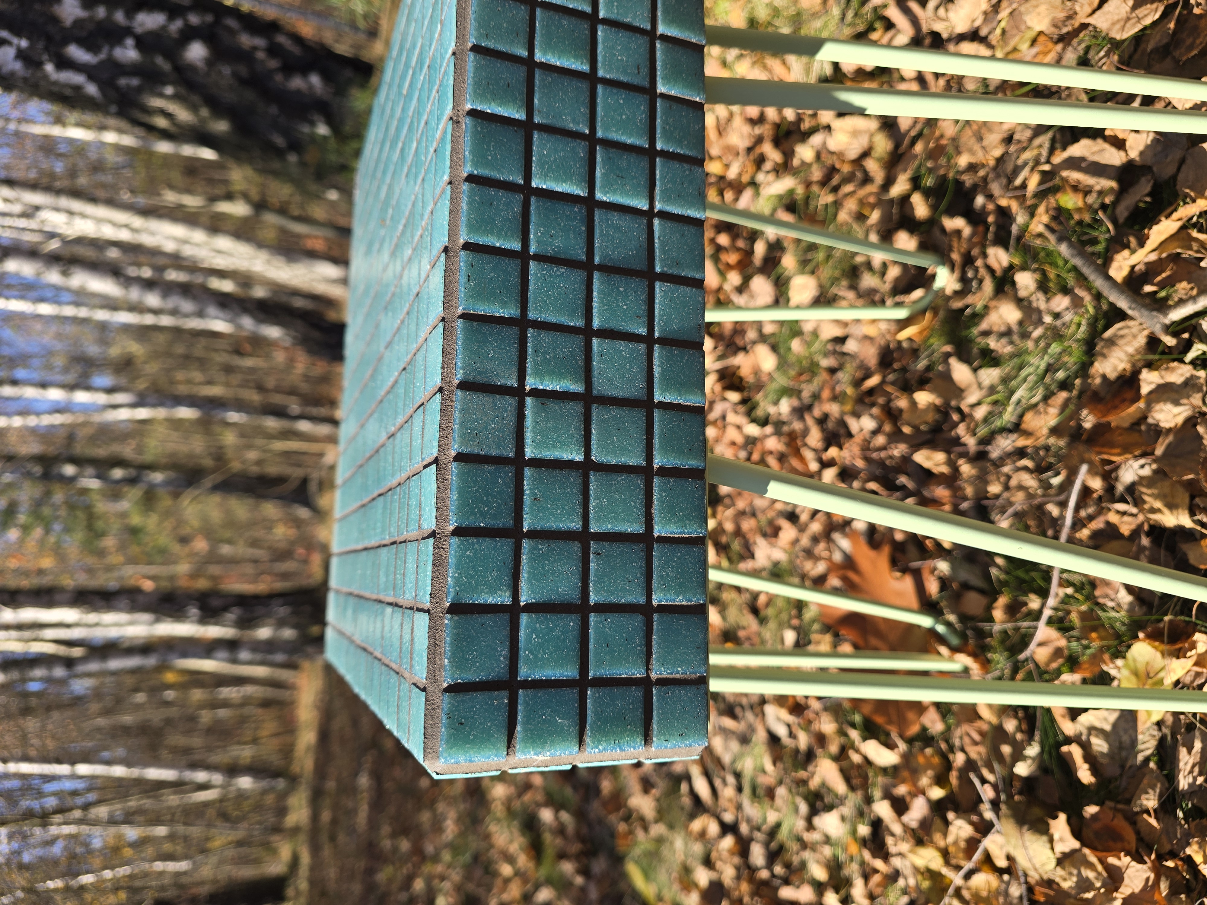 Ceramiczny stolik - turkusowy