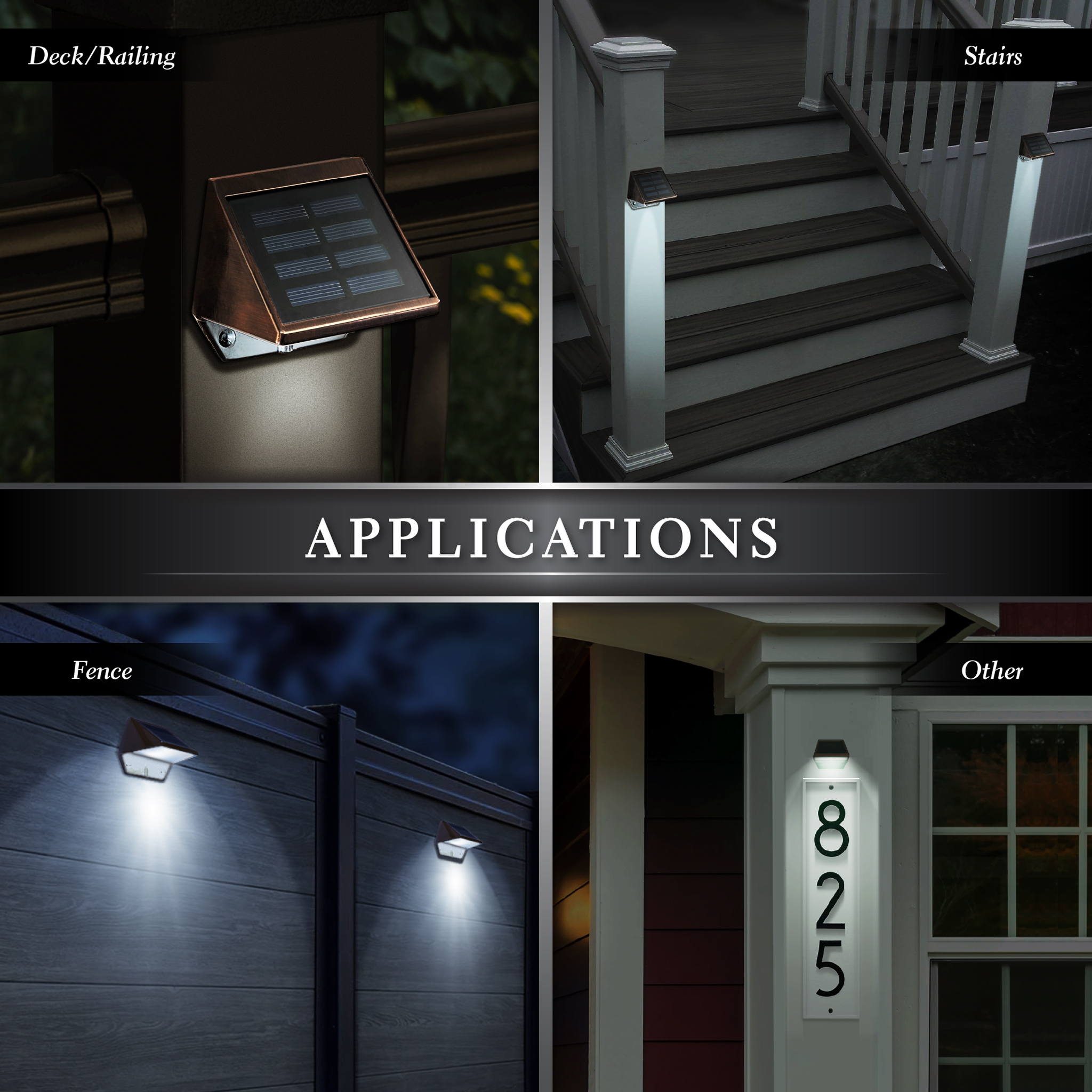 Outdoor Solar Deck & Wall Light