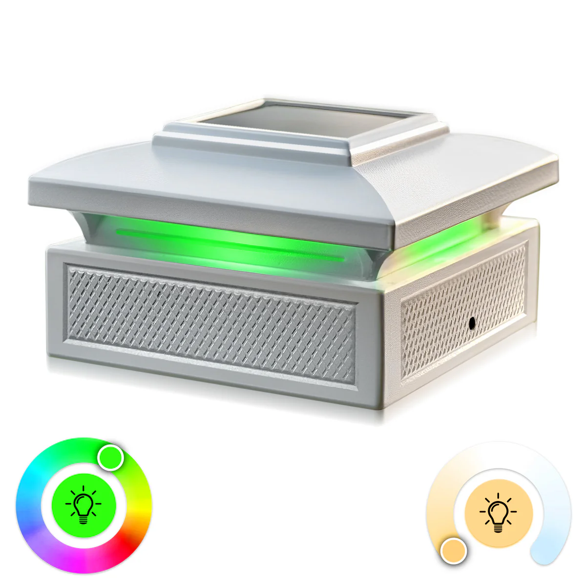 Smart Solar Post Cap - White-fit three post sizes 3.5"x3.5",4"x4",4.25"x4.25"