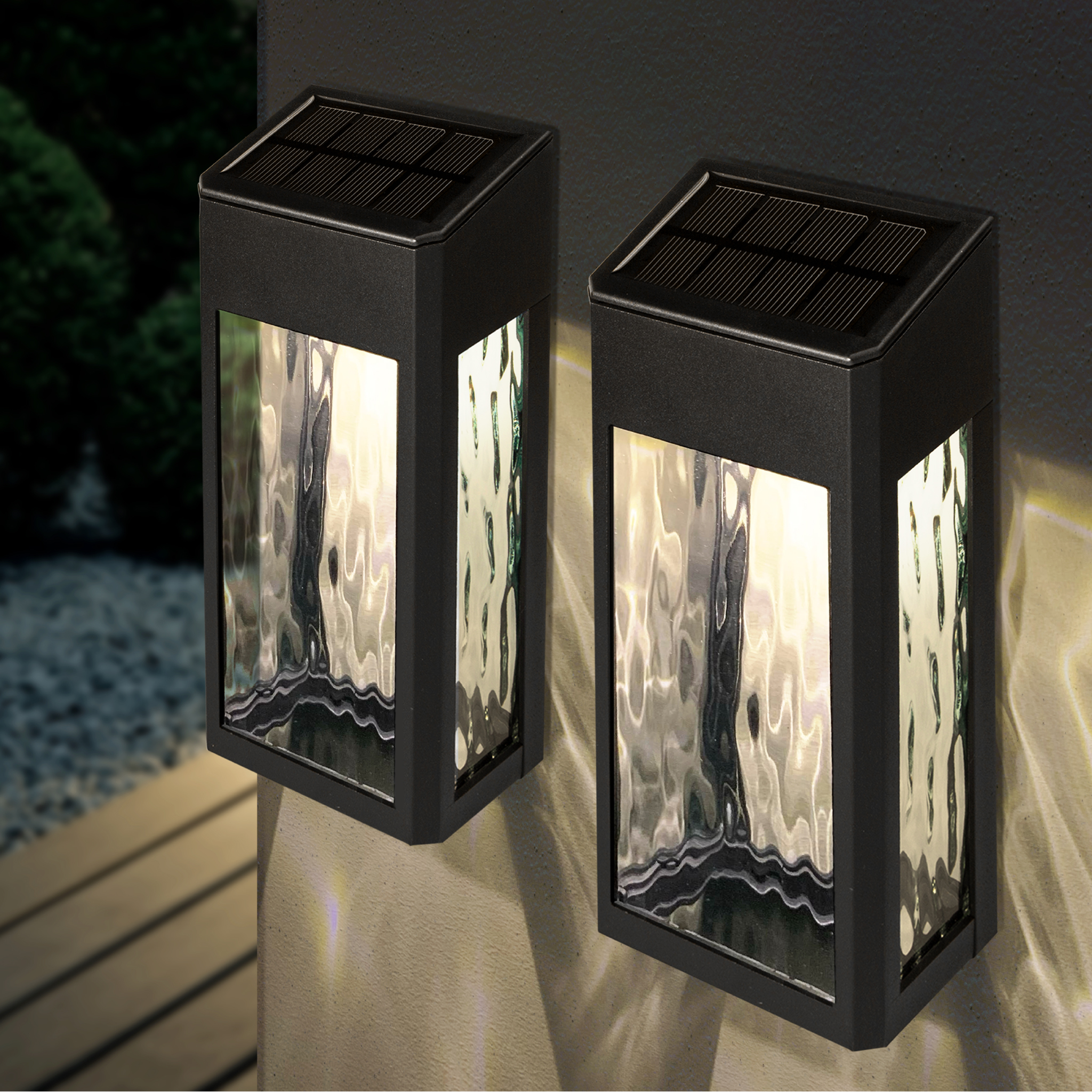 Black Aluminum Deck & Wall Light (2 Pack) 