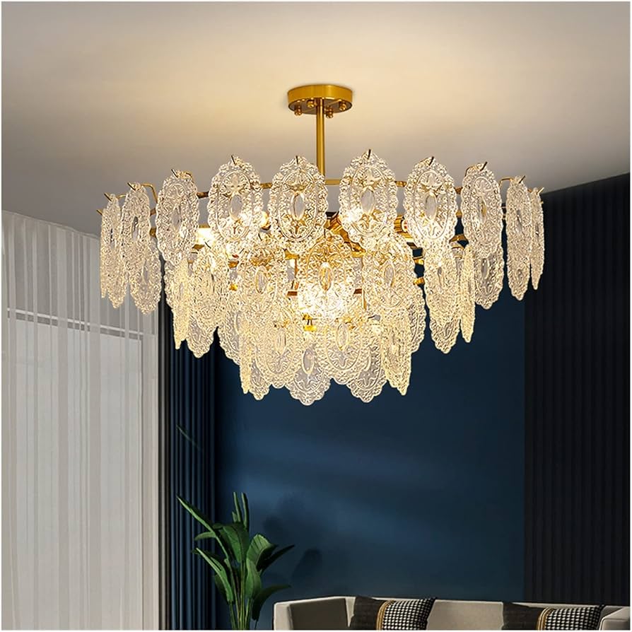 Plafonnier en cristal doré - HMK-26