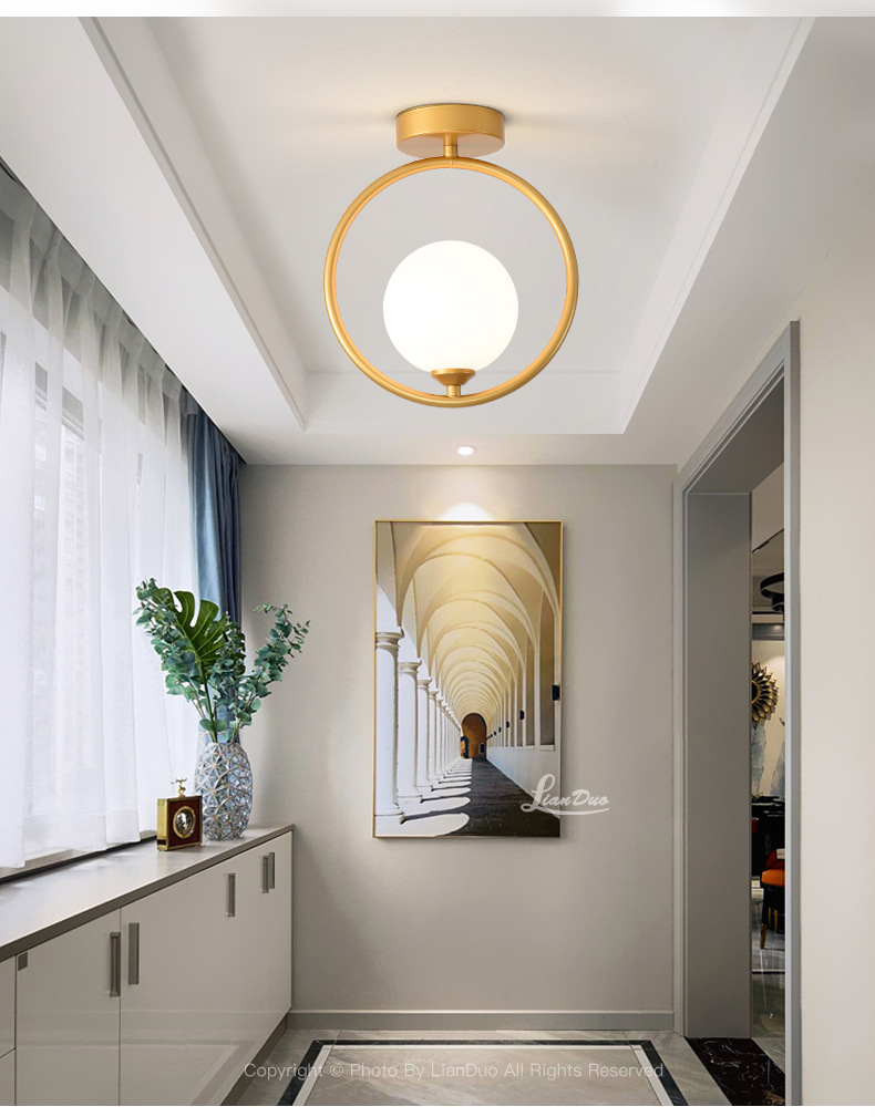 Plafonnier Moderne Globe Doré - HMK-11