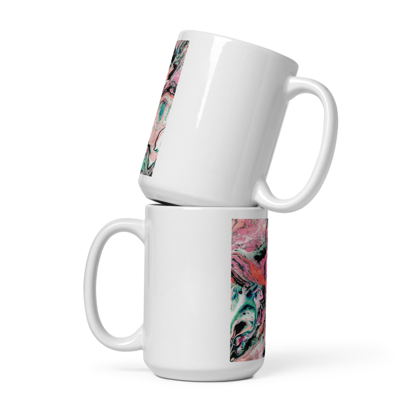 Weißer, glänzender Becher