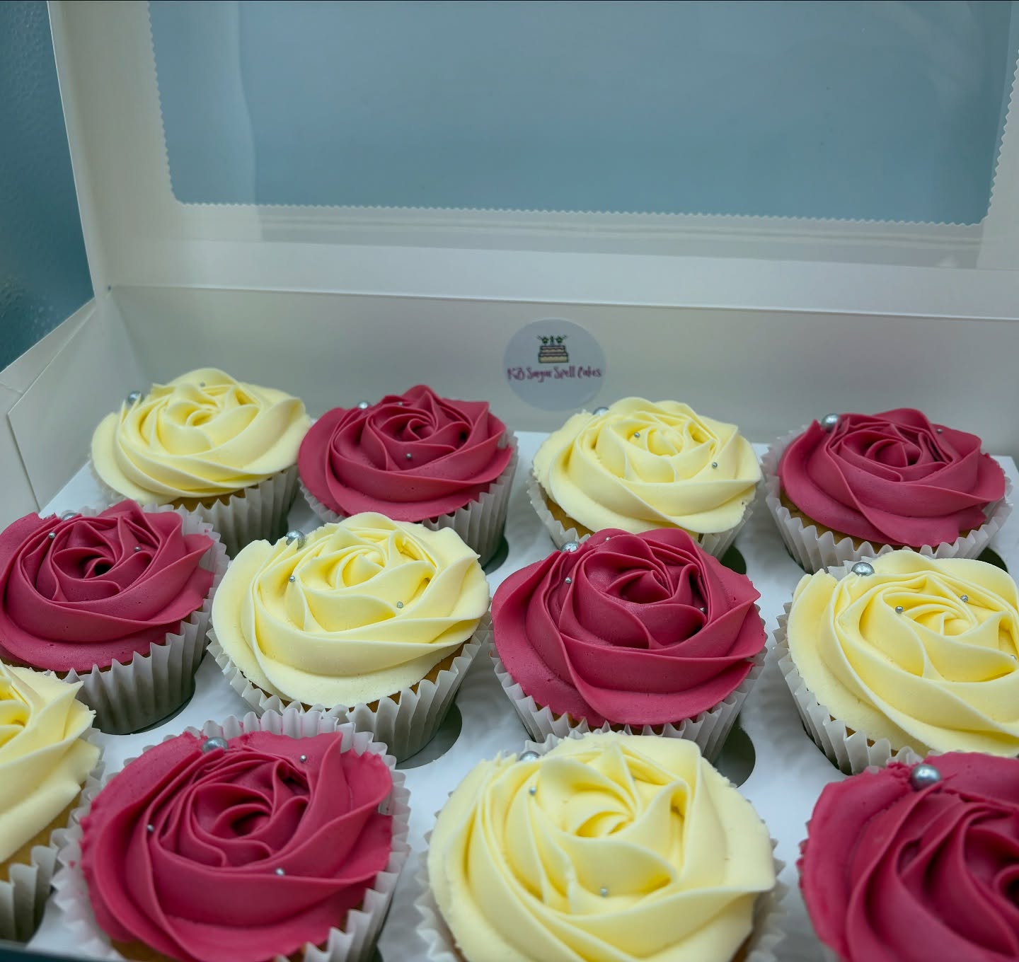 Celebration rose cupcake box (COLLECTION OR LOCAL DELIVERY)