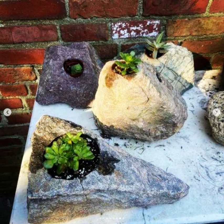 Mini stone planters