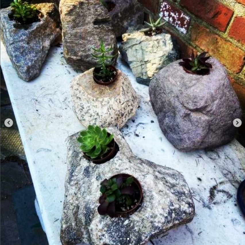 Mini stone planters