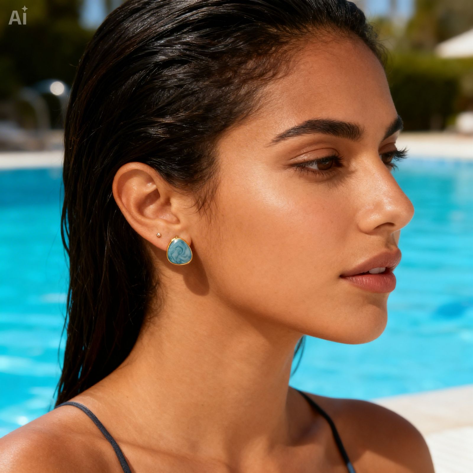 Aretes de piedra turquesa