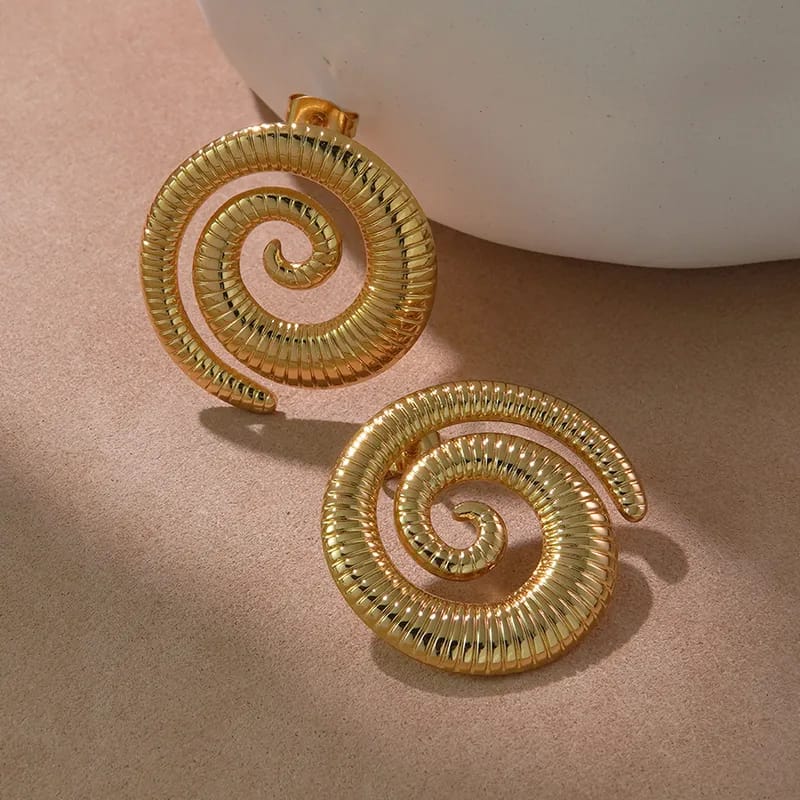 Aretes Espiral Dorados