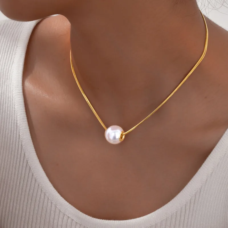 Collar oro con perla