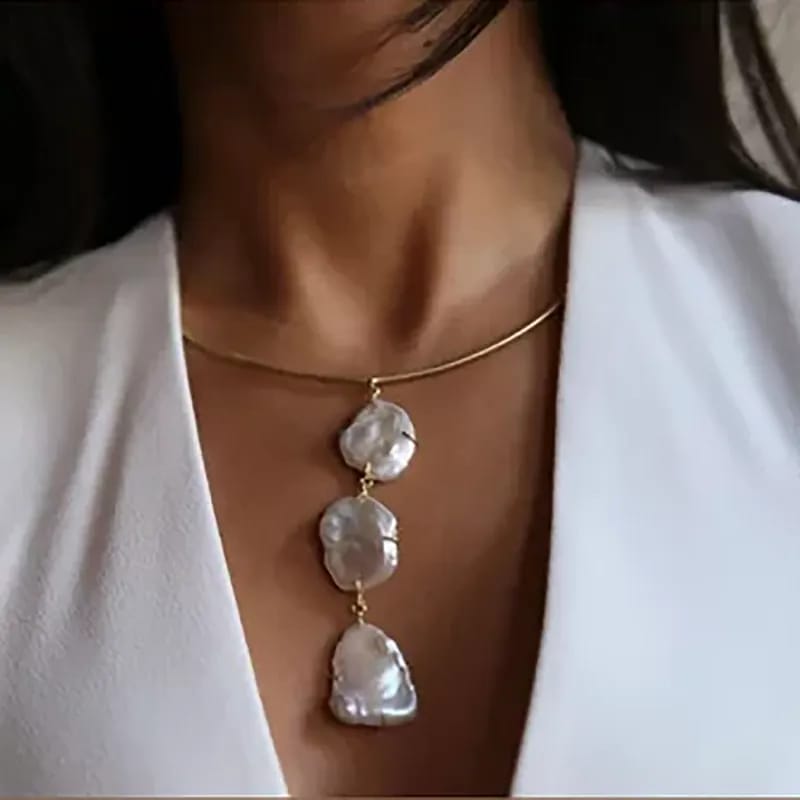 Collar con Perlas Irregulares