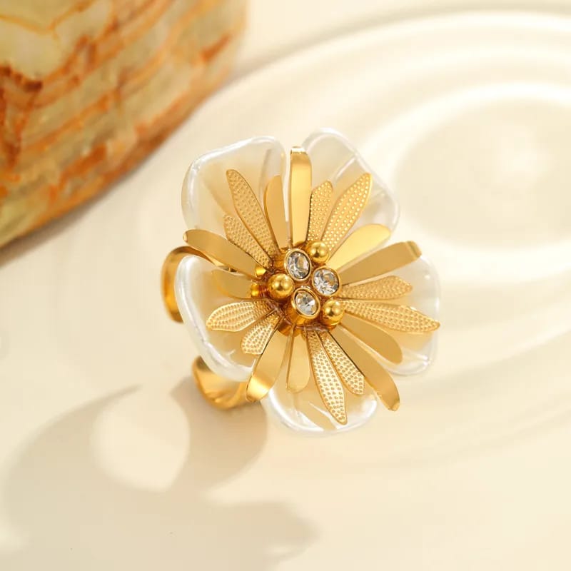 Anillo Flor Dorada