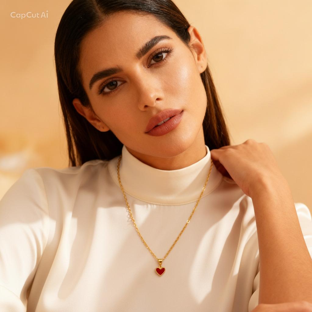 Set Collar y pendientes con dije de corazón 