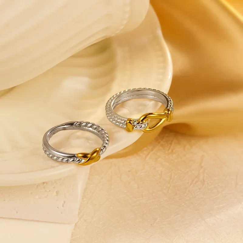 Anillos Doble Tono x 2