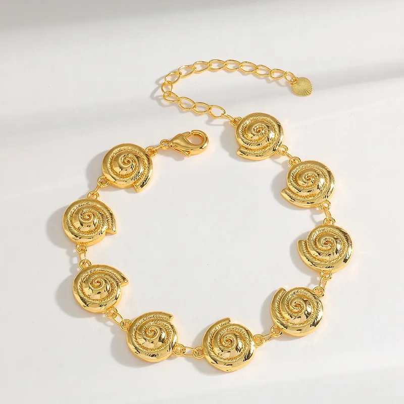Set de Collar y pulsera  Dorado Espiral
