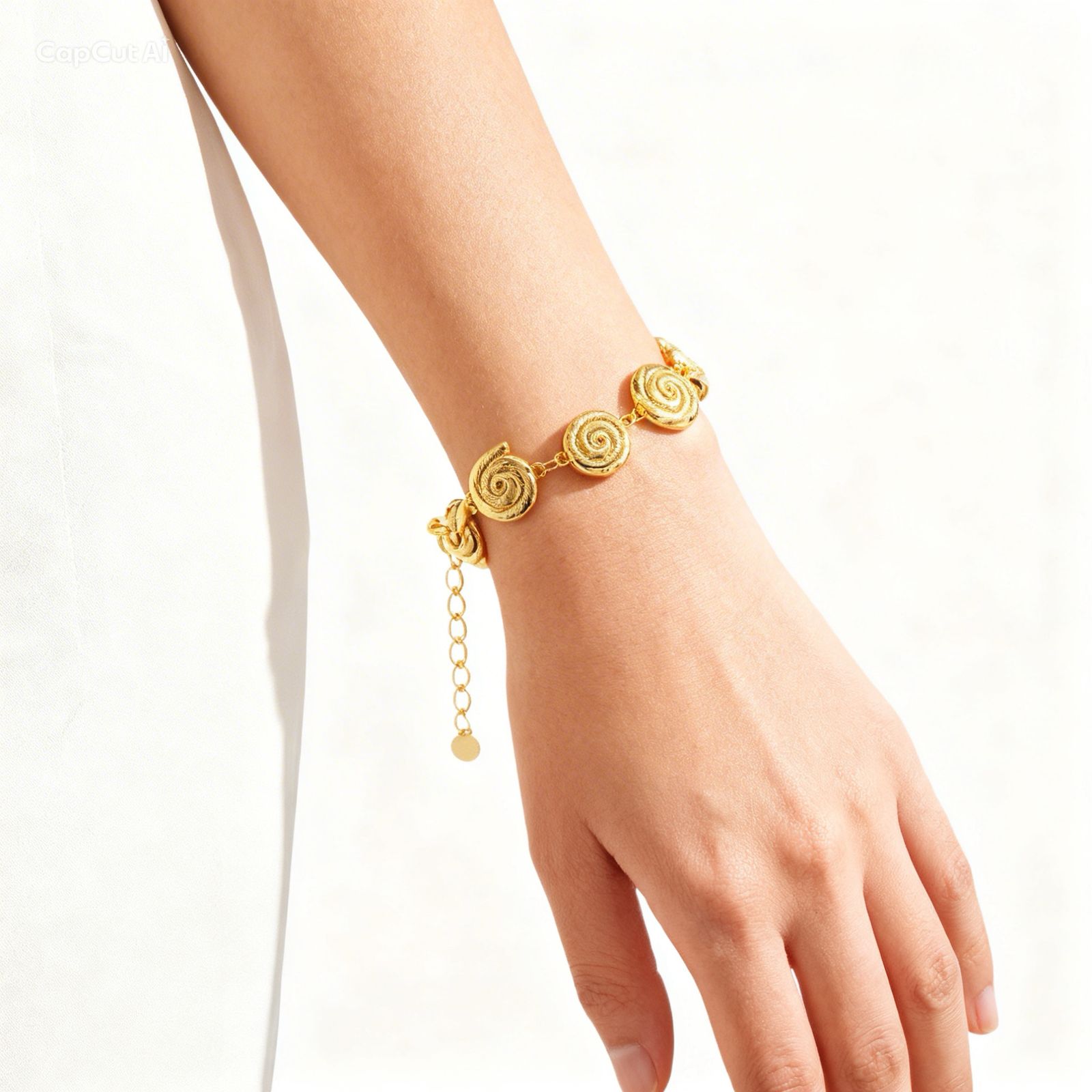 Set de Collar y pulsera  Dorado Espiral