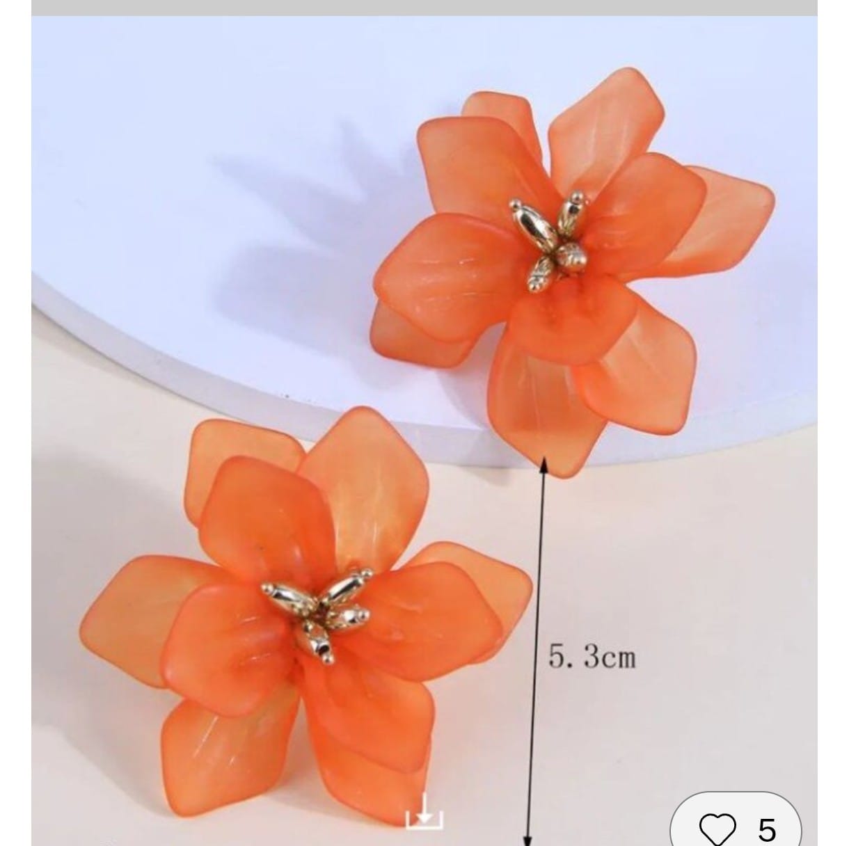 Aretes Flor Naranja