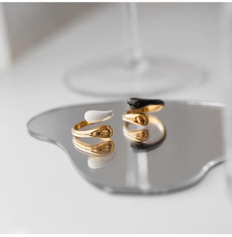 Anillo moderno bicolor