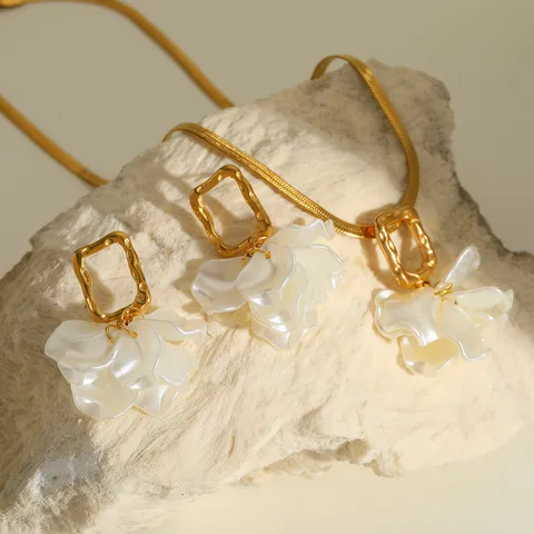 Set de joyas flor perla