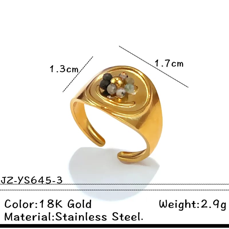 Set de anillos con flor 