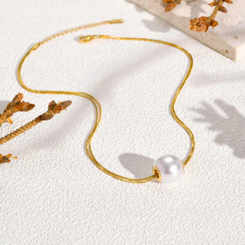 Collar oro con perla