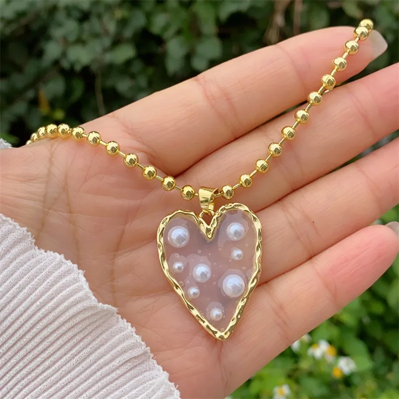 Collar Corazón con Perlas