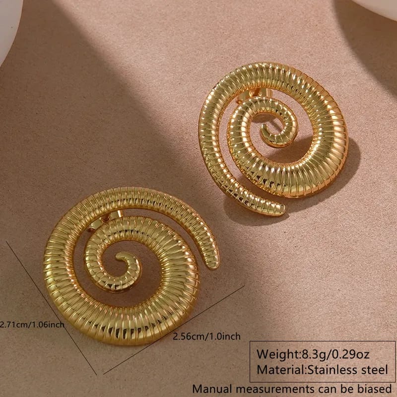 Aretes Espiral Dorados