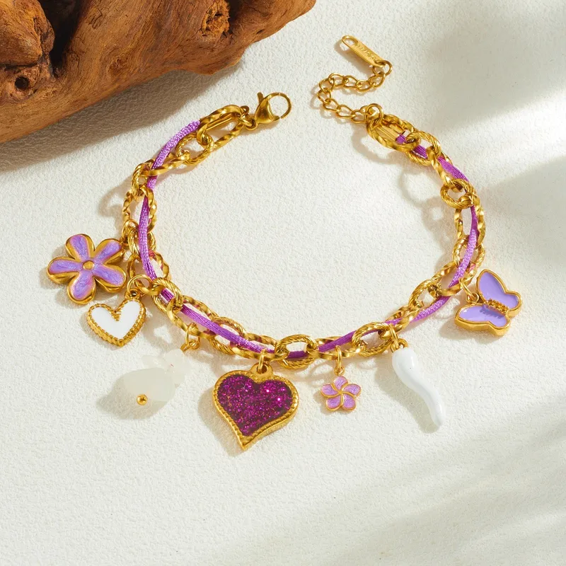 Pulsera de gemas púrpura 