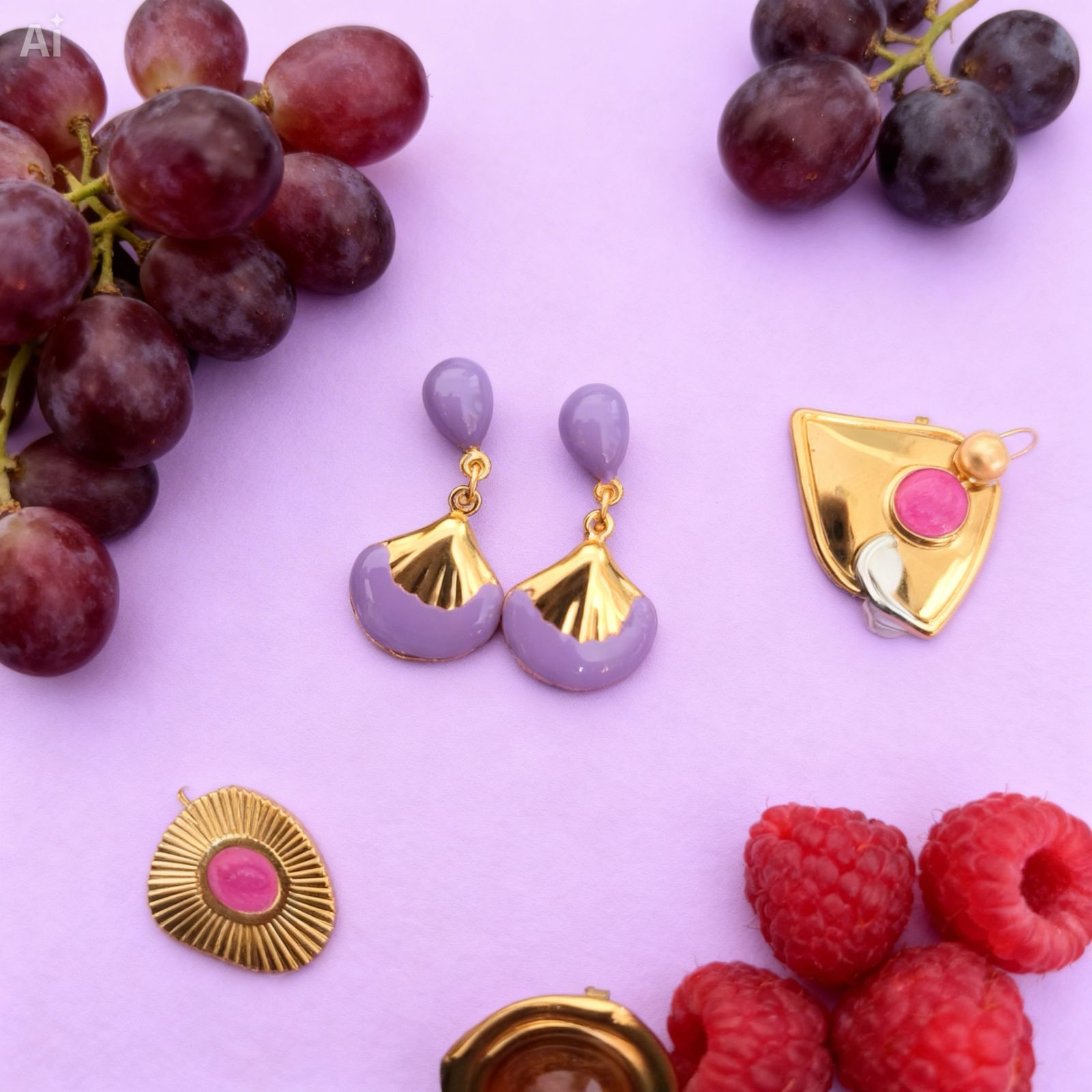 Aretes de diseño lila