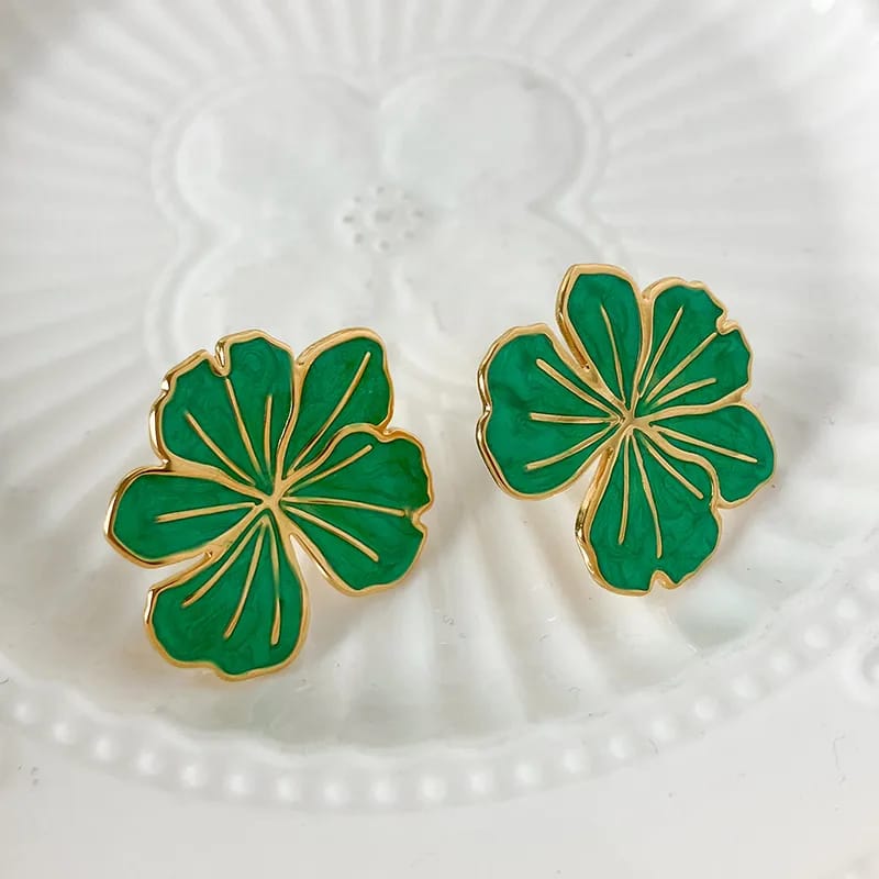 Aretes Trébol de Cuatro Hojas