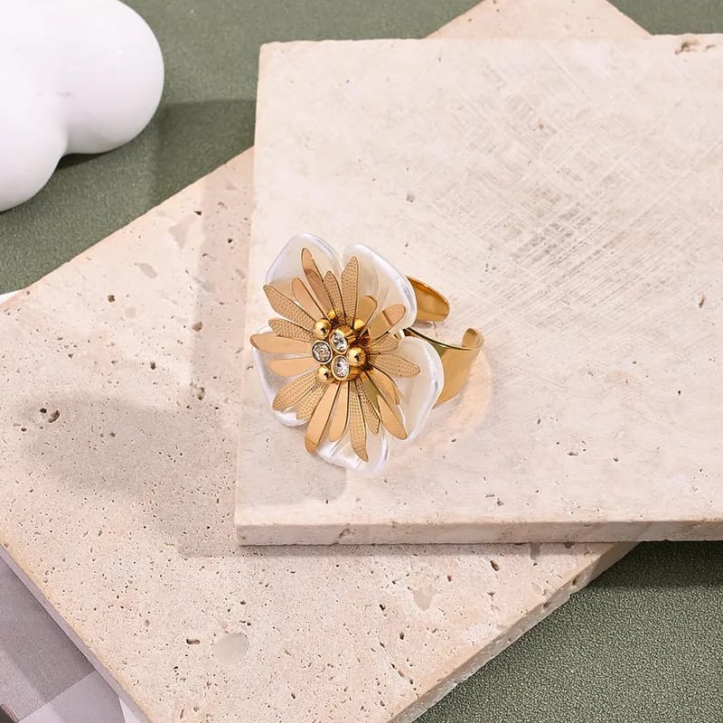 Anillo Flor Dorada
