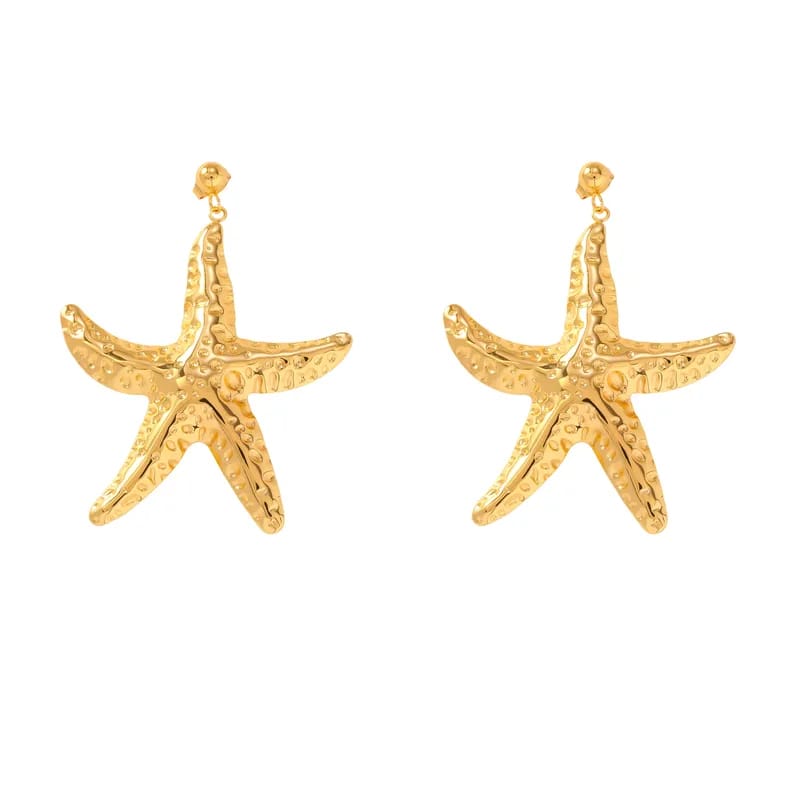 Aretes de estrella de mar dorados