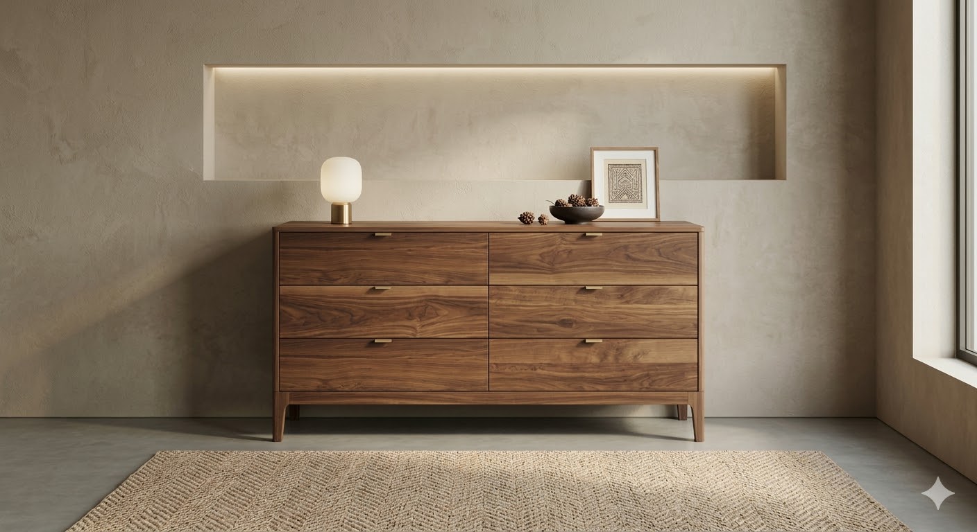 Modern Walnut Dresser