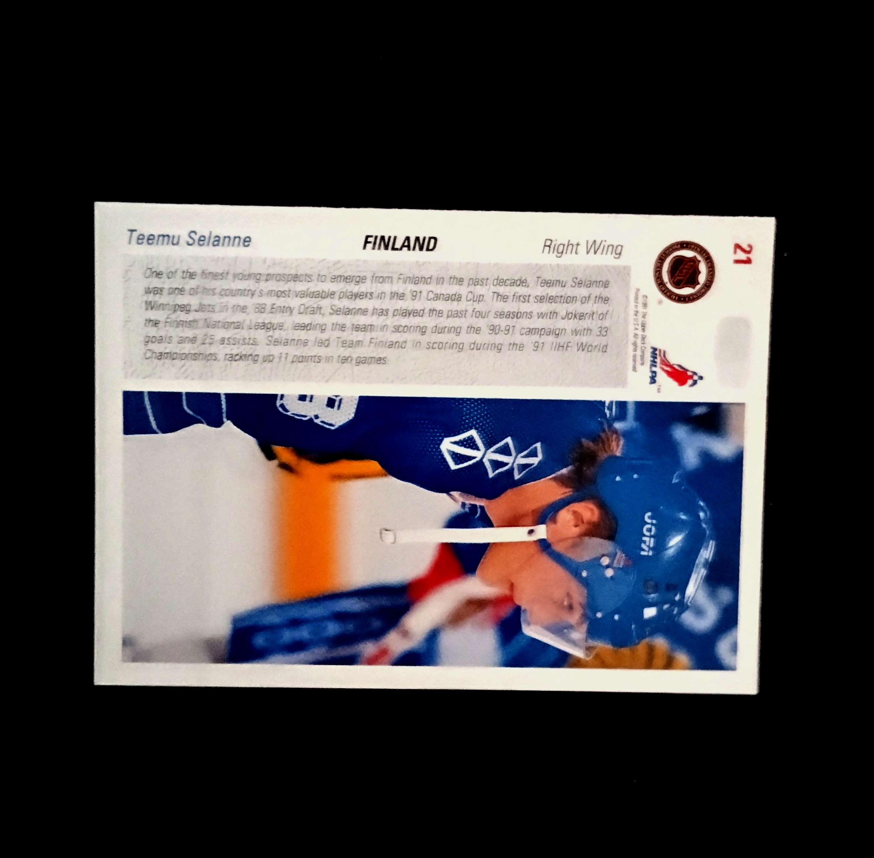 1991 Upper Deck Teemu Selanne (R) 21 Near Mint