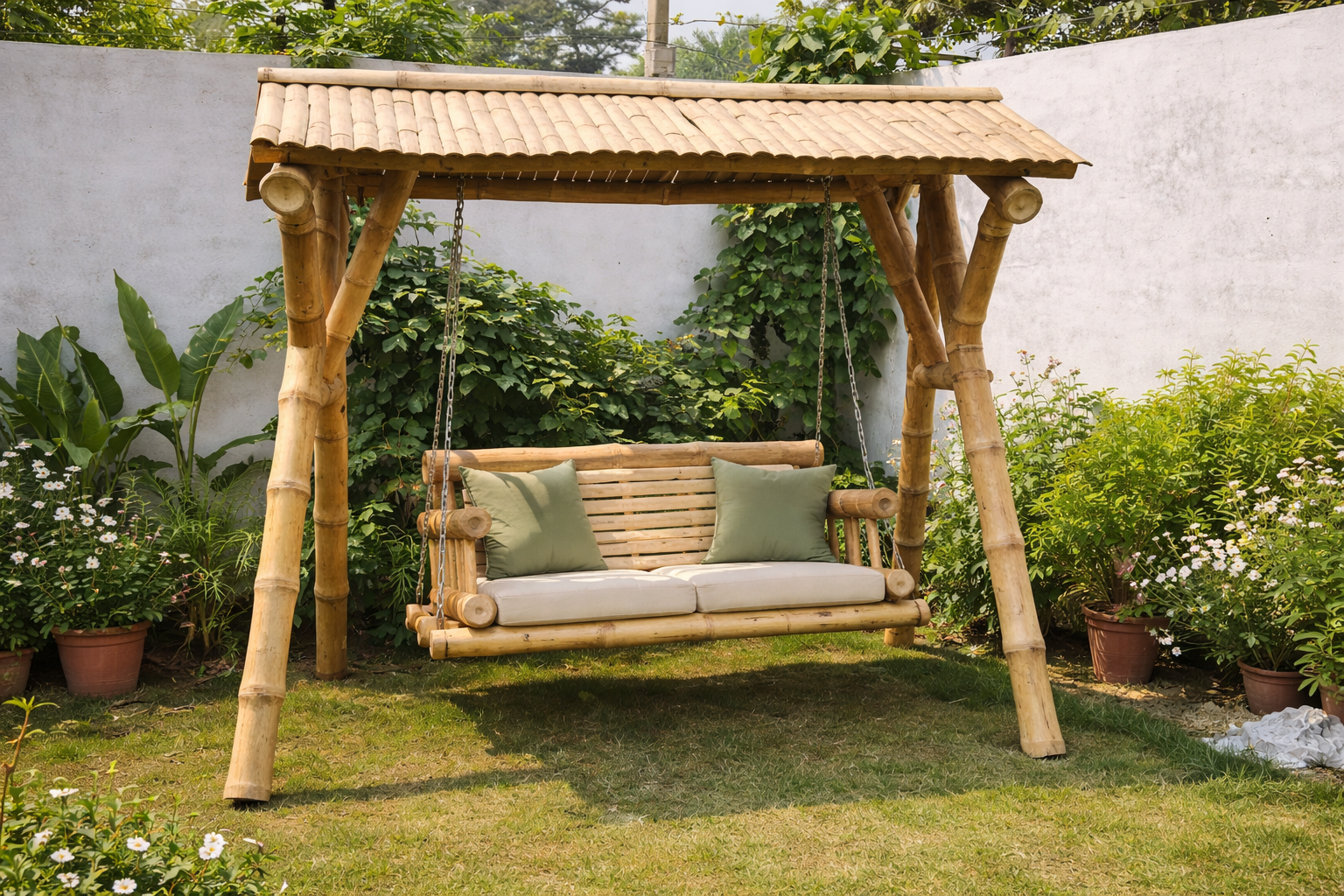 Premium Handcrafted Bamboo Swing (Garden Jhula)