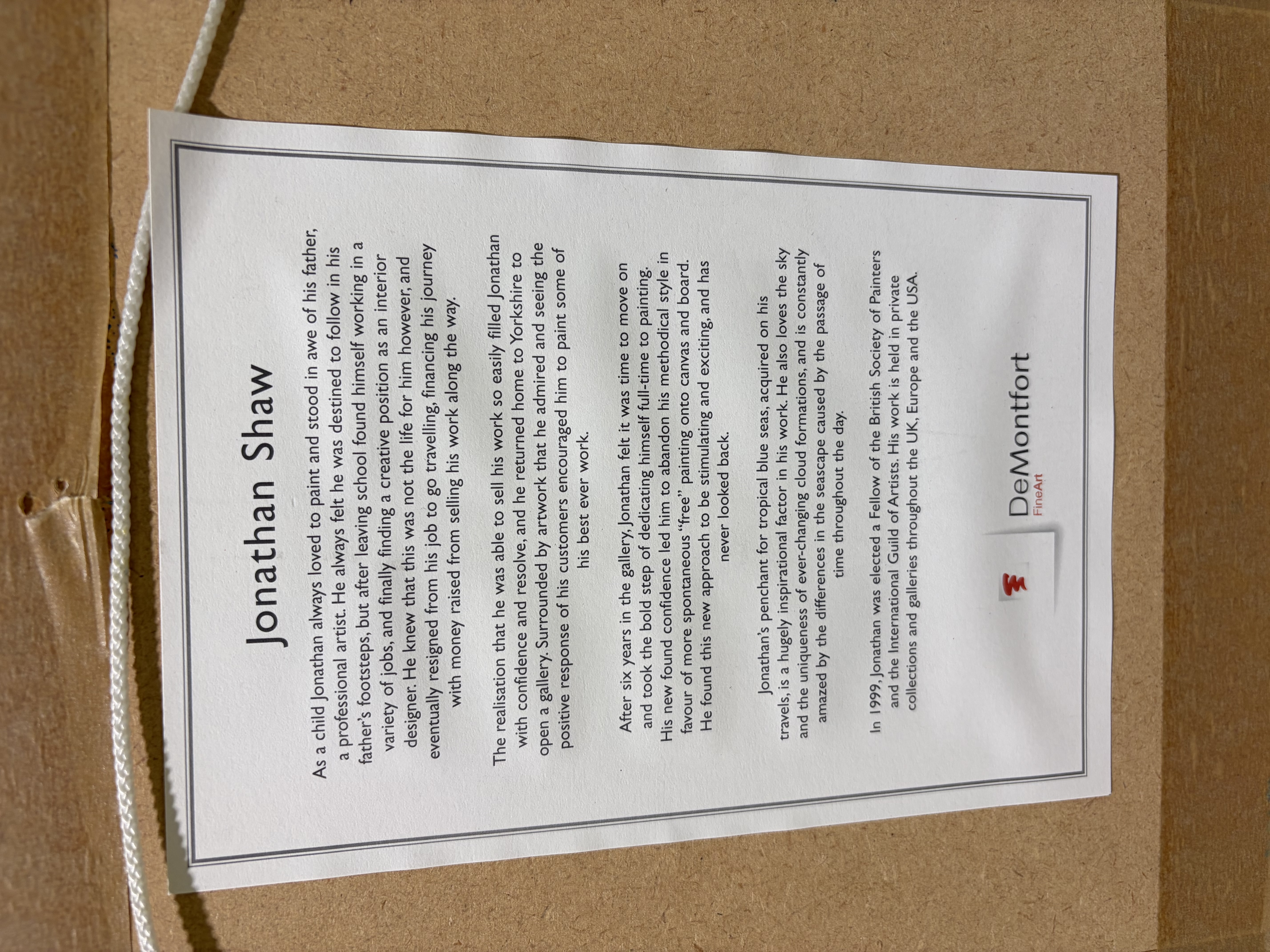 Jonathon Shaw (b.1959), English