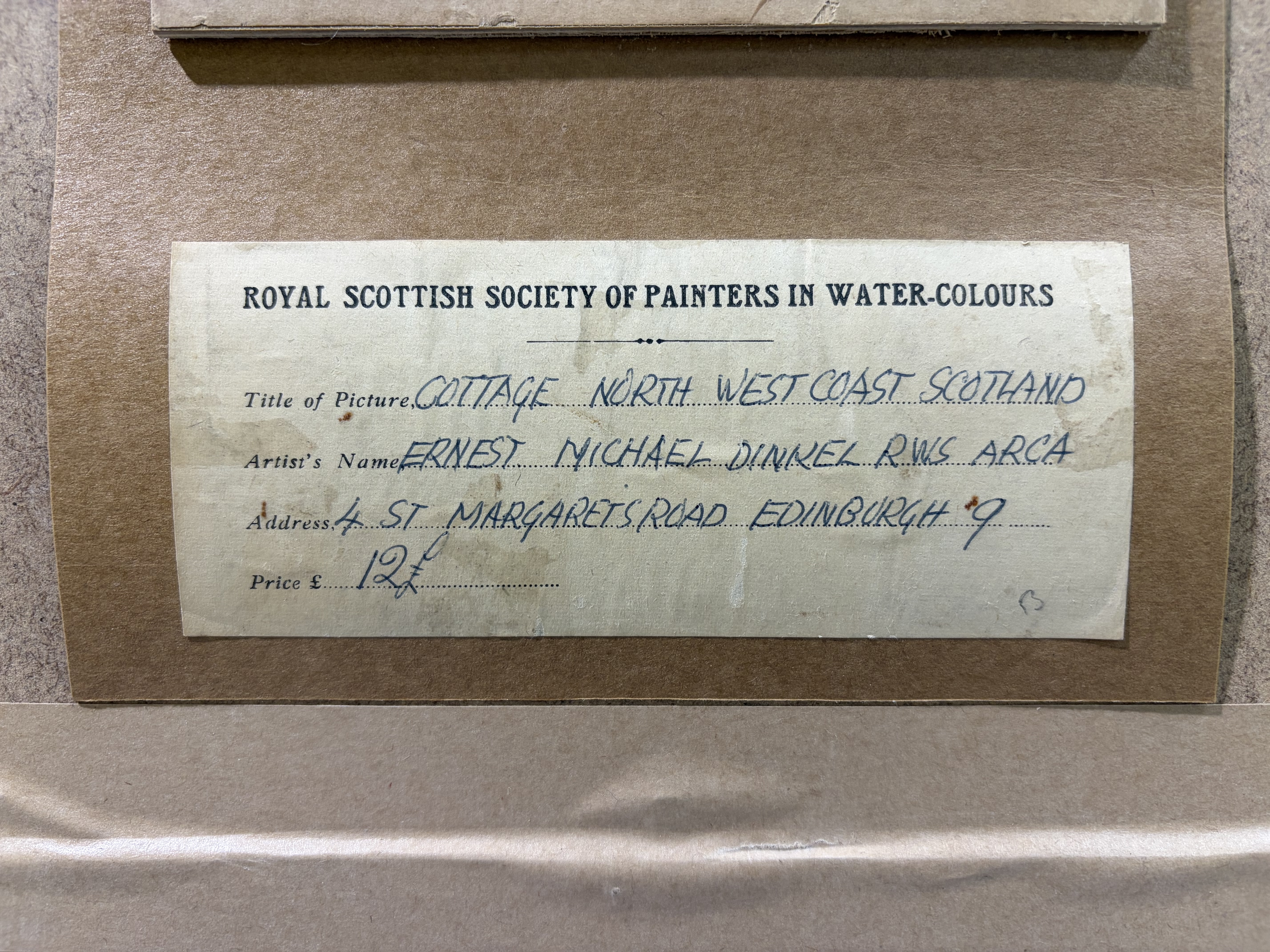 Ernest Michael Dinkel RSW ARCA (1894–1983), English (of German descent)