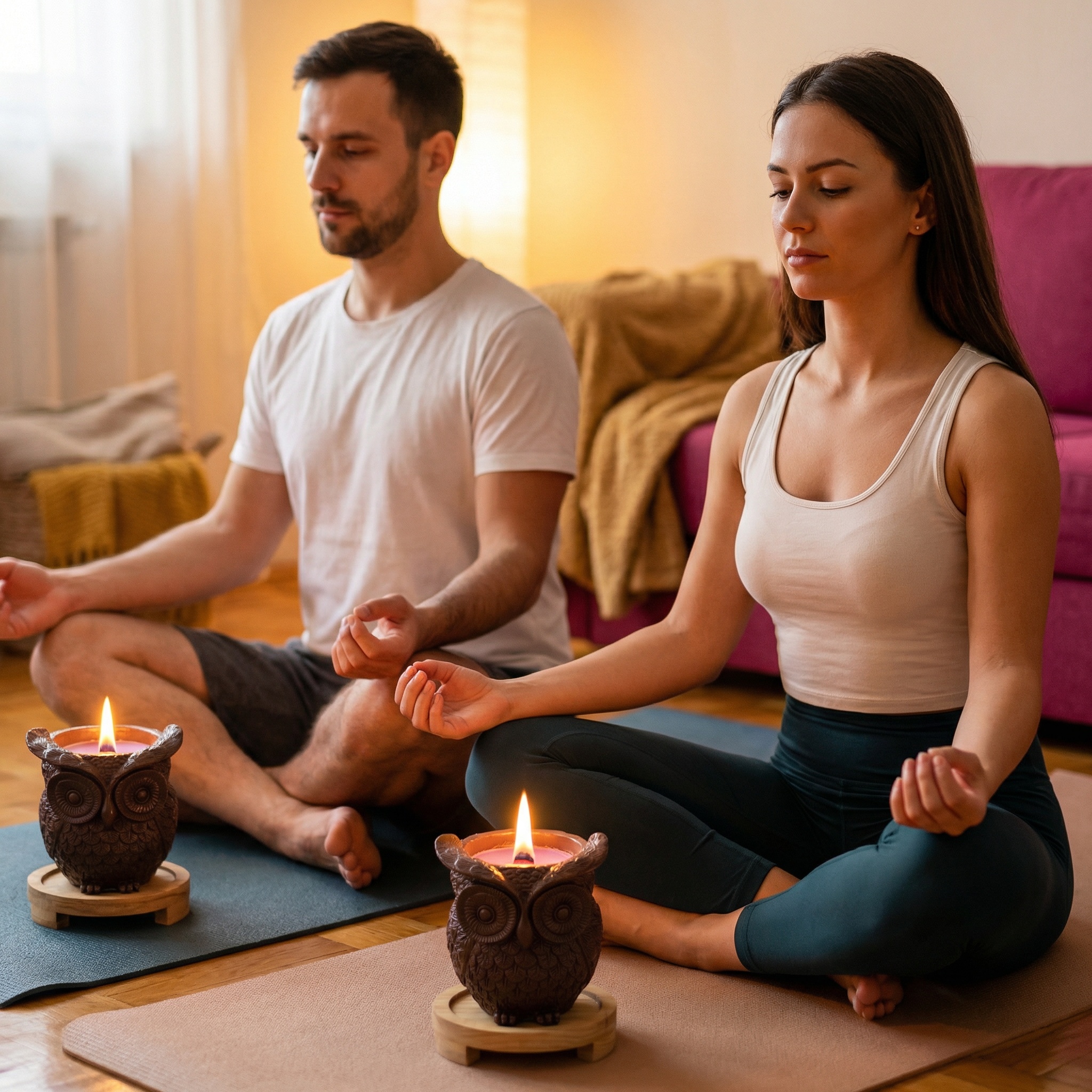 ASMR Coconut Crackling Candle, Trataka - Candle Gazing Meditation, Lavender Fragrance